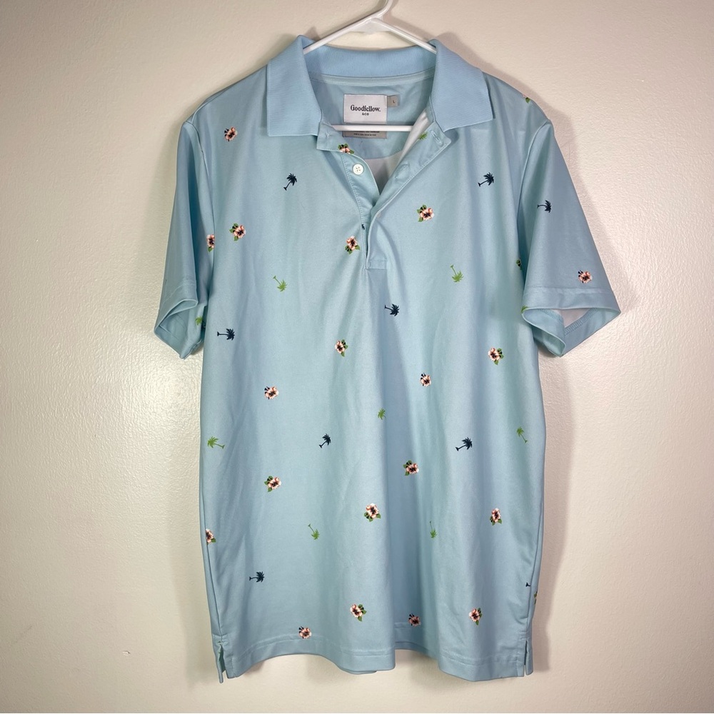 Goodfellow Tropical Print Polo Golf Shirt